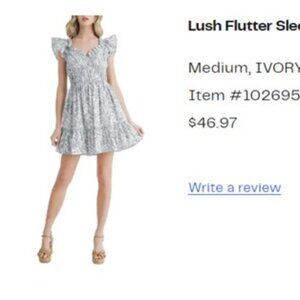 Lush Flutter Sleeve Dress